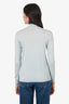 Max Mara Blue/White Stripe Virgin Wool Long Sleeve Collared Shirt Size XS