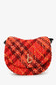 Burberry Red Tweed Medium Rocking Horse Shoulder Strap.
