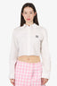 Miu Miu White Poplin Cropped Button Down Size 42