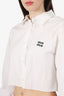 Miu Miu White Poplin Cropped Button Down Size 42