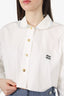 Miu Miu White Poplin Button Down With Crochet Collar Size 42