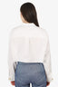 Miu Miu White Poplin Button Down With Crochet Collar Size 42