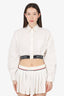 Miu Miu White Poplin Cropped Blouse Size 42