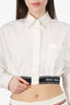 Miu Miu White Poplin Cropped Blouse Size 42