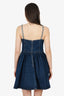Self Portrait Blue Denim Crystal Embellished Mini Dress Size 10