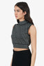 Missoni Black/Silver Glitter Cropped High Neck Top Size 46
