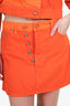 Ganni Orange Denim Cropped Jacket + Skirt Set Size 40