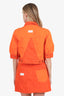 Ganni Orange Denim Cropped Jacket + Skirt Set Size 40