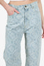 Casablanca Blue Denim Monogram Straight Leg Jeans Size 30