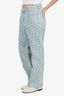 Casablanca Blue Denim Monogram Straight Leg Jeans Size 30