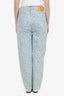 Casablanca Blue Denim Monogram Straight Leg Jeans Size 30