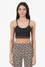 Fendi Black/Brown FF Zucca Tech Fabric Sports Bra Size 44