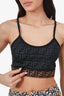 Fendi Black/Brown FF Zucca Tech Fabric Sports Bra Size 44