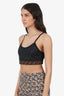 Fendi Black/Brown FF Zucca Tech Fabric Sports Bra Size 44