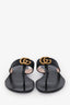 Gucci Black Leather GG Marmont Sandals Size 35.5