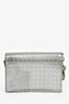 Christian Dior Silver Micro Cannage Wallet