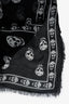 Alexander McQueen Black Silk Skull Square Scarf