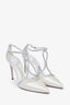 Rene Caovilla White Satin 'Clippy' Heels Size 39.5