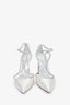Rene Caovilla White Satin 'Clippy' Heels Size 39.5