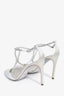 Rene Caovilla White Satin 'Clippy' Heels Size 39.5