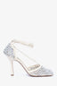 Bottega Veneta White 'Sparkle Stretch' Heels Size 39
