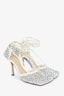 Bottega Veneta White 'Sparkle Stretch' Heels Size 39
