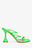 Amina Muaddi Neon Green Strappy Heels Size 39.5