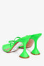Amina Muaddi Neon Green Strappy Heels Size 39.5