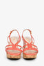 Prada 2009 Coral Patent Cork Wedges Size 37