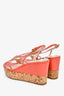 Prada 2009 Coral Patent Cork Wedges Size 37