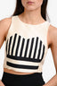 Tibi Cream/Black Print Crop Top Size 4
