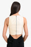 Tibi Cream/Black Print Crop Top Size 4