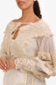 Zimmermann Cream Linen/Silk Embroidered Long Sleeve Short Dress Size 3