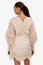 Zimmermann Cream Linen/Silk Embroidered Long Sleeve Short Dress Size 3
