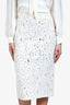 Ermanno Scervino White Lace Embroidered Midi Pencil Skirt Size 40