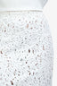 Ermanno Scervino White Lace Embroidered Midi Pencil Skirt Size 40