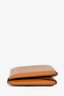 Hermès Gold Leather Calvi Duo Card Holder