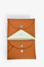 Hermès Gold Leather Calvi Duo Card Holder