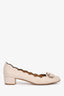 Salvatore Ferragamo Blush Pink Leather Bow Detail Block Heels Size 8