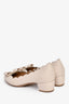 Salvatore Ferragamo Blush Pink Leather Bow Detail Block Heels Size 8