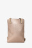 Brunello Cucinelli Pink Metallic Leather Flat Crossbody Bag