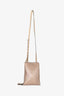 Brunello Cucinelli Pink Metallic Leather Flat Crossbody Bag