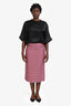 Marni Pink/Black Plaid Midi Skirt Size 42