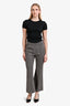 Rosetta Getty Brown Herringbone Flared Pants Size L