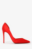 Christian Louboutin Red Satin 'Irizia 100' Heels Size 36.5