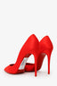 Christian Louboutin Red Satin 'Irizia 100' Heels Size 36.5