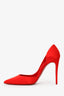 Christian Louboutin Red Satin 'Irizia 100' Heels Size 36.5