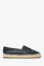 Pre-Loved Chanel™ Black Leather CC Espadrille Flats Size 40