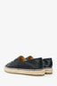 Pre-Loved Chanel™ Black Leather CC Espadrille Flats Size 40