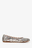 Alaia Silver Metallic Laser Cut Leather Ballet Flats Estimated Size 40